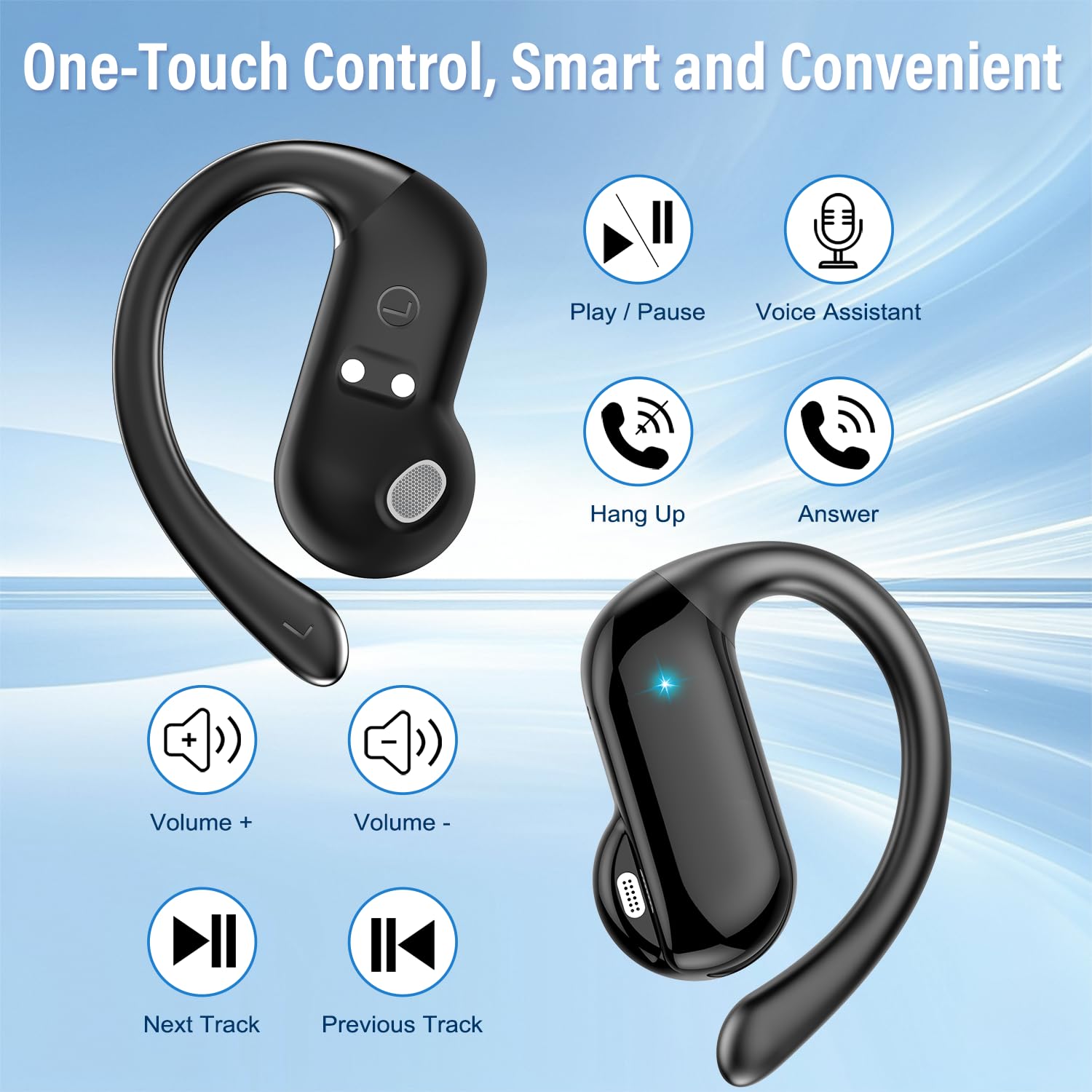 Type C Wired Earphones With Mic - Auriculares Inalámbricos Bluetooth 5.4 de Diseño
